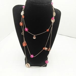 Extra Long Single Strand Glass Beaded necklace